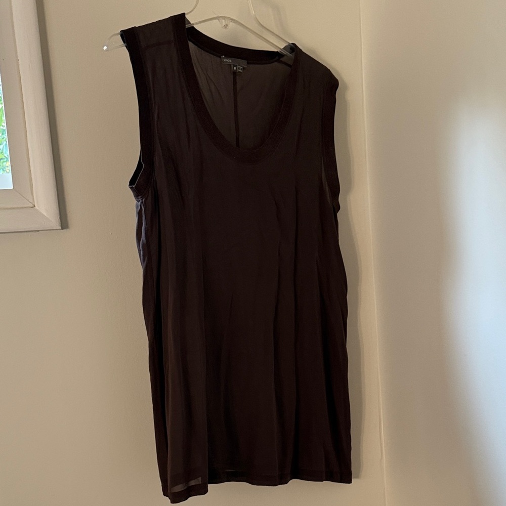 Vince Sleeveless Blouse in Dark Brown
